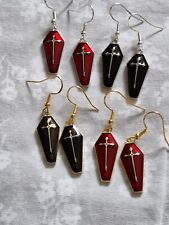 Coffin earrings red for sale  SALISBURY