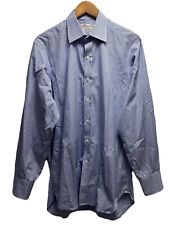 Camisa social Turnbull & Asser masculina 16-41 cm botão frontal xadrez azul/branco comprar usado  Enviando para Brazil