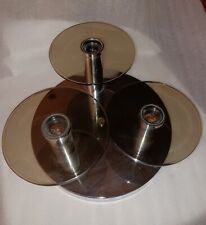 VINTAGE CEILING OR TABLE LAMP  CHROME AND FUME' GLASSES  1970. 3 LIGHTS, usado segunda mano  Embacar hacia Argentina