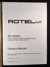 Rotel RA985BX Stereo Integrated Amp ORIGINAL Owners Manual RA-985BX COLLECTORS  d'occasion  Expédié en France