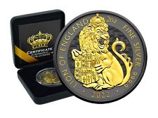2 OZ Srebro 2022 Royal Tudor Beasts Lion of England Złoto Czarne Imperium na sprzedaż  Wysyłka do Poland