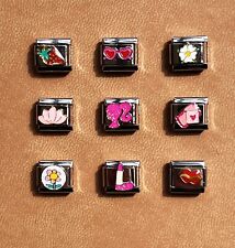 Pulseiras de berloque italianas infantis, pulseira de elos de flores/morango/batons para meninas comprar usado  Enviando para Brazil