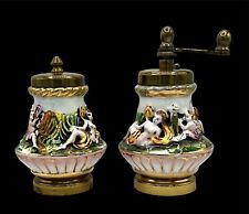 Vintage Italian Capodimonte Porcelain Salt & Pepper Mill Nude Cherubs Angels for sale  Shipping to South Africa