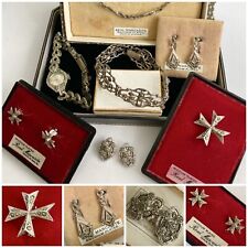 Job Lot Vintage Marcasite Jewellery Inc Maltese Cross Brooch, Avia Watch etc for sale  HASTINGS