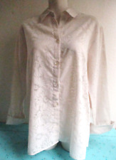 Susan Graver Cotton Blend Floral Burnout Button up Blouse Top Shirt Size Small for sale  Shipping to South Africa