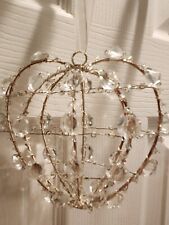 Used, Hanging Heart Decoration With Clear Beads And Silver Wire for sale  Shipping to South Africa