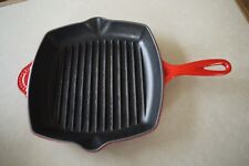 Le Creuset Cast Iron Grillit Red Square Frying Griddle Skillet Pan Pot 26cm, used for sale  Shipping to South Africa