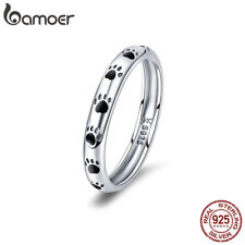 Anillo de plata esterlina maciza Bamoer S925 amor huella de mascotas para mujer joyería segunda mano  Embacar hacia Argentina