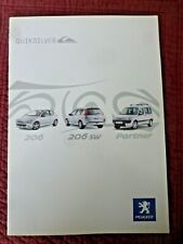 catalogue prospectus sales brochure PEUGEOT QUIKSILVER 10 2003 206 Partner 24p  comprar usado  Enviando para Brazil