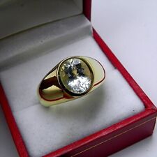 AAA White Beryl Goshenite 10x8mm 2.44 Carats in Heavy 18K Yellow gold MAN'S ring, used for sale  Shipping to South Africa