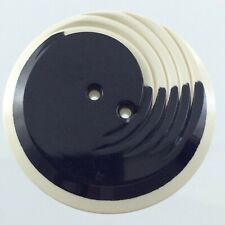 Botón de prenda de plástico moldeado de colección blanco y negro patrón grabado de 1,3 pulgadas 784C segunda mano  Embacar hacia Argentina