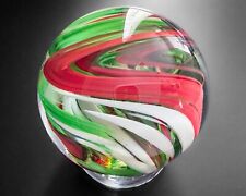 Sam Sammy Hogue 3.13" 2002 Ribbon Handmade Contemporary Art Glass Marble Stand for sale  Shipping to South Africa