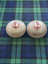 A Stunning Pair of Ailsa Craig 'Blue Hone' Scots Granite Outdoor Curling Stones. for sale  Shipping to South Africa