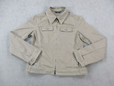 VINTAGE Dismero Jacket Womens 6 Beige Italy Made Full Zip Collared Cotton Coat, used for sale  Shipping to South Africa