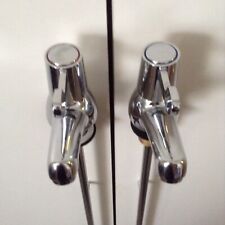 Used LOTA Pillar Chrome Basin Hot & Cold Bathroom Sink Easy Turn Lever Taps 2010 for sale  Shipping to South Africa
