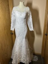 Used, Beautiful Sweetheart Neckline Wedding Dress Long Sleeve Mermaid Style for sale  Shipping to South Africa