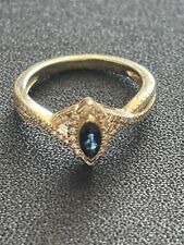 Blue Sapphire & Diamond Ring 1/6 ct tw 10K Yellow Gold for sale  Shipping to South Africa