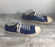 Tênis masculino vintage Trax cano baixo azul escuro lona chutes tênis tamanho 12, usado comprar usado  Enviando para Brazil