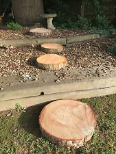 4 large 16" wooden log garden stepping stones  rustic wood logs ideal for garden for sale  WORCESTER