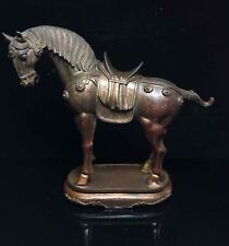 Folk Collect China FengShui Bronze Gilt 12 Zodiac Animal Horse Estátua do cavalo de guerra comprar usado  Enviando para Brazil