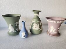 4x Lovely Wedgwood England Jasperware Vases Classical Designs , used for sale  Shipping to South Africa