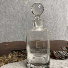 TER Whiskey Decanter Acid Etched 10.5” for sale  Shipping to South Africa