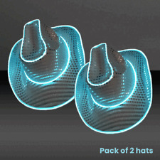 Chapéu de festa caubói lantejoulas fio LED piscando EL pacote com 2 por Party Glowz, usado comprar usado  Enviando para Brazil