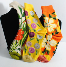 3 PARES de meias femininas casuais no tornozelo laranja e amarelo flores da primavera comprar usado  Enviando para Brazil