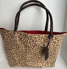 Bolsa tote vintage Neiman Marcus estampa de animais leopardo chita forrada bolso comprar usado  Enviando para Brazil