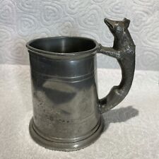 Sheffield Pewter Half Pint Tankard Fox Figurine Handle Beer Mug Vintage 1969 for sale  Shipping to South Africa