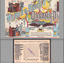 Antique Mason & Hamlin Piano Organ Old vs New Eagle Church Victorian Trade Card, used for sale  Shipping to South Africa