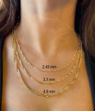 Colar torcido feminino corte diamante ouro 10K-14K corrente Singapura 2,45mm-4,8mm comprar usado  Enviando para Brazil