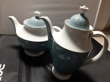 Royal Doulton REFLECTION blue White  Coffee & Tea Pot With Lid TC1008  excellent for sale  Shipping to Canada