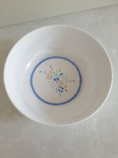Large Melamine Fruit or Salad Bowl approx 24 cm Flower Design White  & Blue for sale  Shipping to South Africa