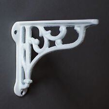 Pair WHITE 4" SMALL ANTIQUE VINTAGE CAST IRON VICTORIAN SHELF BRACKETS BR04w(x2) for sale  Shipping to Ireland