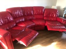Sofa red leather for sale  HARROW