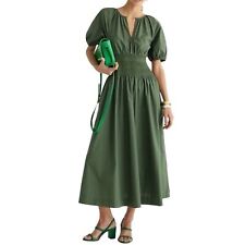 J. Vestido Midi Crew Provence Bolsos Batidos Algodão Verde Tamanho P comprar usado  Enviando para Brazil