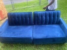 Blue velvet futon for sale  Suffolk
