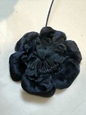 Terciopelo y organza con flores negras antiguas de Millinery segunda mano  Embacar hacia Mexico