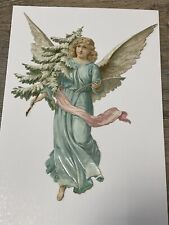 Antique Victorian Scrap Relief Of An Angel Holding For Tree C 1880 Cut Out  for sale  Shipping to South Africa