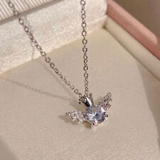 Gargantilha feminina prata 925 asas de anjo pingente de cristal colar corrente joias festa comprar usado  Enviando para Brazil