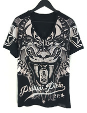 Camiseta masculina Philipp Plein logotipo grande manga curta preta tamanho M comprar usado  Enviando para Brazil