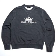 Auténtica Sudadera Para Hombre DOLCE & GABBANA Cuello Redondo Gris Estampado Logotipo - 52 segunda mano  Embacar hacia Argentina