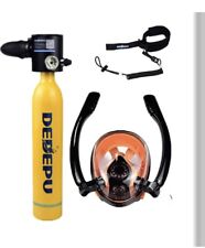 DEDEPU Portable Mini Scuba Diving Kit Full Face Snorkel Mask 0.5LAir Oxygen Tank for sale  Shipping to South Africa