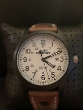 Relógio de campo militar Timex Expedition masculino TW4B0 couro branco ótimo estado comprar usado  Enviando para Brazil