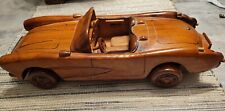 Wood Car Corvette 1957 Moveable Wheels Handmade Genuine Mahogany Wood Nice! for sale  Shipping to South Africa