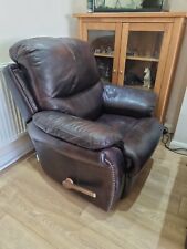 brown studded lazy boy leather recliner chair, used for sale  ORPINGTON