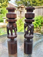 vintage wooden candle sticks for sale  ILKESTON
