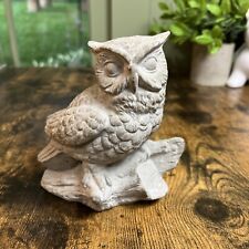 VINTAGE SMALL PERCHED OWL Cement Concrete Outdoor Garden Bird Decor Accent 4.75” for sale  Shipping to South Africa