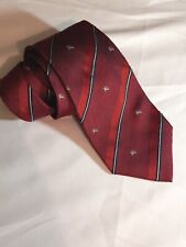 Gravata masculina 100% seda BURBERRY LONDON ITÁLIA luxo listra vermelha/preta-prata em excelente estado usado comprar usado  Enviando para Brazil